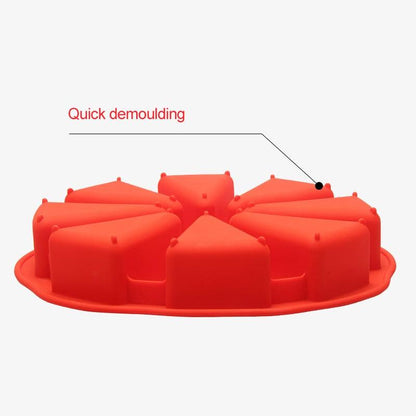 8 Cavity Silicone Cake Mold Baking Pastry Scone Pans Tools Cake Mould Oven Bread Pizza Bakeware Cake Mould Baking Molds Triangle Silicone Cake Mold Soap Mould Pizza Slices Scone Baking