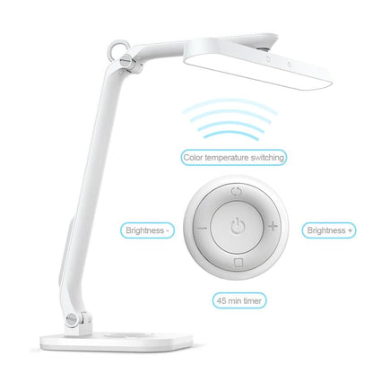 Remote Control LED Desk Lamp Eye-Caring Adjustable Office Lamp USB Charging Touch Control Memory Function Reading Table Lights Decorative Table Lamp Cute Study Lamps for Bedroom Décor