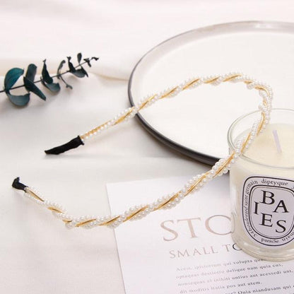 Simulation Pearl Hairbands Women Hair Accessories Korean Handmade Bow Flower Hoops Headband Wedding Ornaments Gorgeous Hair Accessories For Women