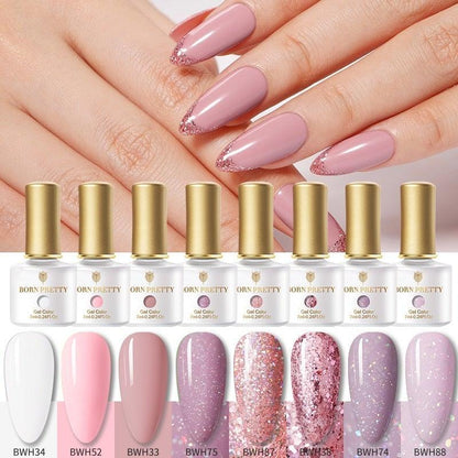 2021 New Womens Colorful Nail Gel Polish Modern Glitter Pink Purple UV Diamond Stylish Design Nail Colors Gel
