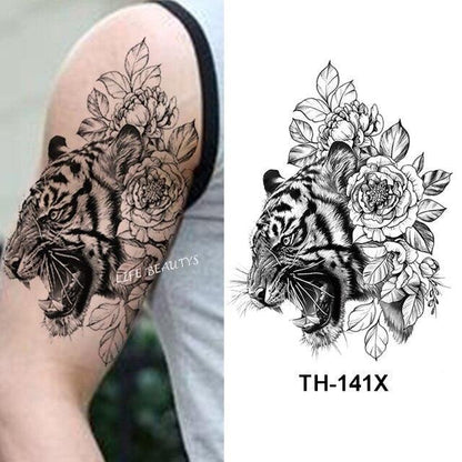 Fashion Temporary Sticker Tiger Tattoo Waterproof Removable Realistic Body Tatoo For Mens