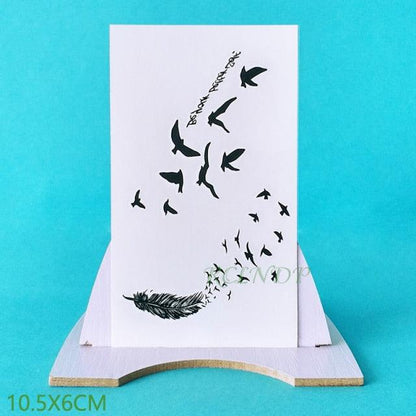 Elegant Black Music Notes Waterproof Sticker Tattoos Temporary Chest Shoulder Tattoos For Men Women