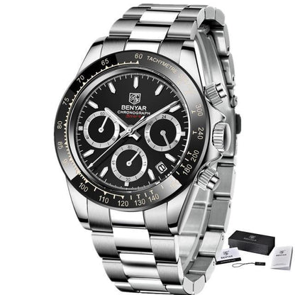 Stainless Steel Sports Men Watch Waterproof Business Chronograph Men Quartz Elegant Design Wristwatches