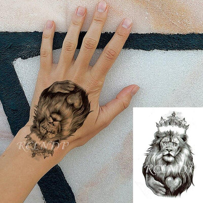 Lion King Temporary Tattoo Waterproof Black And Colorful Small Big Luxury Tattoo For Mens Womens