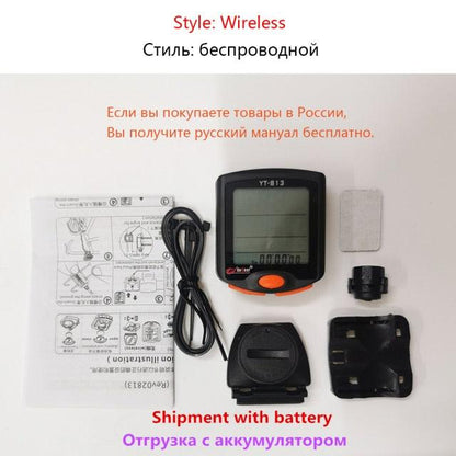 Bike Speed Meter Digital Bike Computer Multifunction Waterproof Sports Sensors Bicycle Computer Speedometer Waterproof 4 Line Display Odometer Cycling Multi Function Design