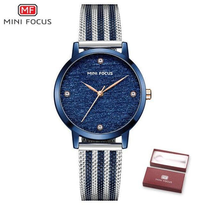 New Women Fashion Watches Luxury Quartz Waterproof Wrist Watch Gold Stainless Steel Mesh Elegant Design For Women