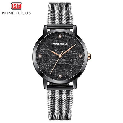 New Women Fashion Watches Luxury Quartz Waterproof Wrist Watch Gold Stainless Steel Mesh Elegant Design For Women