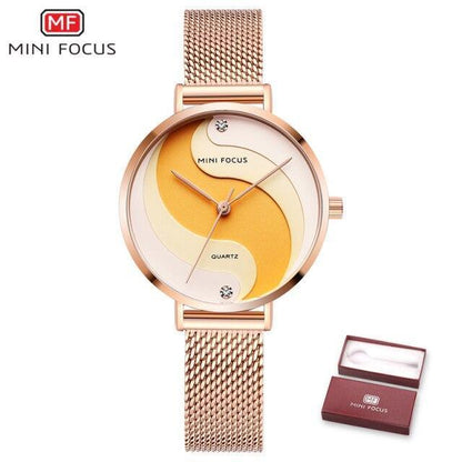 Ultra Thin Rose Gold Women Watches Fashion Analog Quartz Waterproof Wristwatches Elegant Round Design For Women