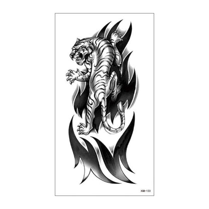 Big Tiger Lion Waterproof Temporary Sticker Tattoo Arm Legs Fake Tattoo Stickers For Adults Realistic Luxury Design For Mens Womens