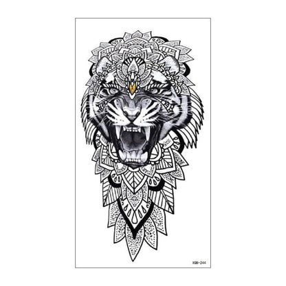 Big Tiger Lion Waterproof Temporary Sticker Tattoo Arm Legs Fake Tattoo Stickers For Adults Realistic Luxury Design For Mens Womens