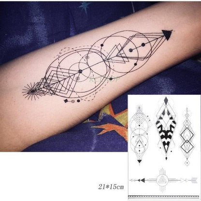 57 Sheets Temporary Tattoo Stickers Set Waterproof Temporary Tattoo Waist Arm Modern Stylish Big Black Tattoos For Womens Mens