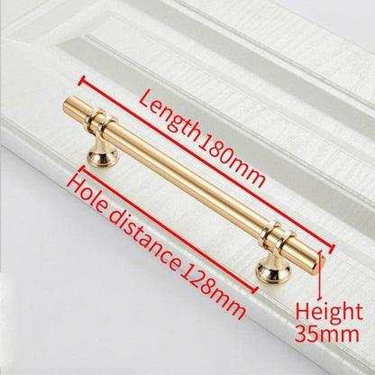 Aluminum Alloy Black Gold Door Handle Wardrobe Kitchen Cabinet Drawer Solid Handle Furniture Handle European Modern Hardware Modern Furniture Cupboard Door Drawer Handles