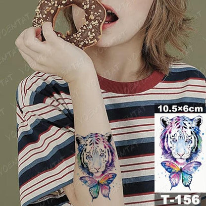 New Waterproof Temporary Tattoo Sticker Deer Animal Flash Tatoo Black Line Body Art Small Decorative Design For Womens Boys