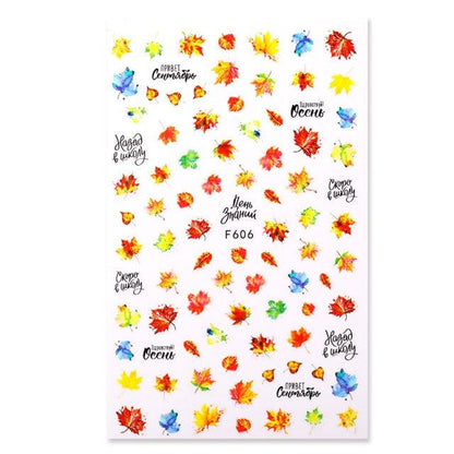 Maple Leaves 3D Nail Stickers Fall Leaf Flowers Line Sliders For Nails Self Adhesive Stickers Autumn Manicuring Decals Transfer Nail Decals Sticker For Pretty Girl Self-Adhesive Nail Decals Designer Nail Stickers for Acrylic