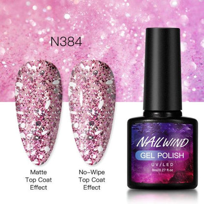 New Womens Fashion Gel Nail Polish UV LED Semi Permanent Matt Glossy Effect Luxury Manicure Design