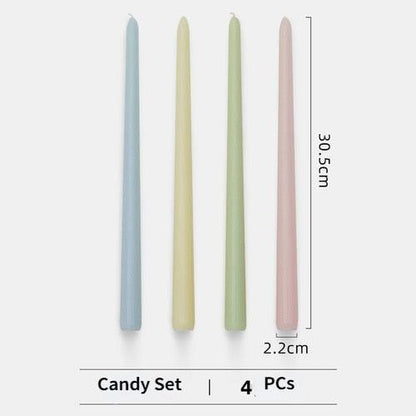 4pc Unscented 12" Candles Colored Long Stick Candle Smokeless Home Wedding Centerpiece Birthday Candle Tall Taper Candles Dripless Unscented Dinner Candle Paraffin Wax Candles