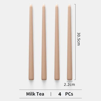 4pc Unscented 12" Candles Colored Long Stick Candle Smokeless Home Wedding Centerpiece Birthday Candle Tall Taper Candles Dripless Unscented Dinner Candle Paraffin Wax Candles