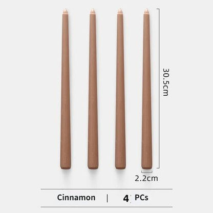 4pc Unscented 12" Candles Colored Long Stick Candle Smokeless Home Wedding Centerpiece Birthday Candle Tall Taper Candles Dripless Unscented Dinner Candle Paraffin Wax Candles