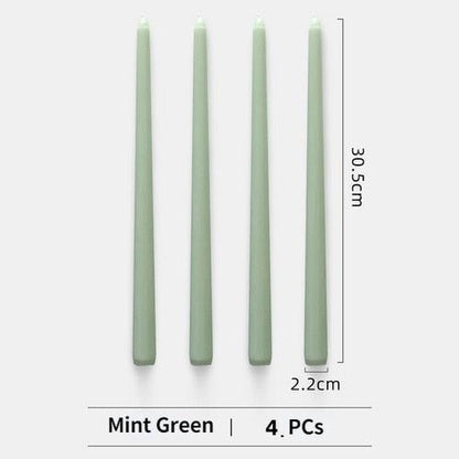 4pc Unscented 12" Candles Colored Long Stick Candle Smokeless Home Wedding Centerpiece Birthday Candle Tall Taper Candles Dripless Unscented Dinner Candle Paraffin Wax Candles