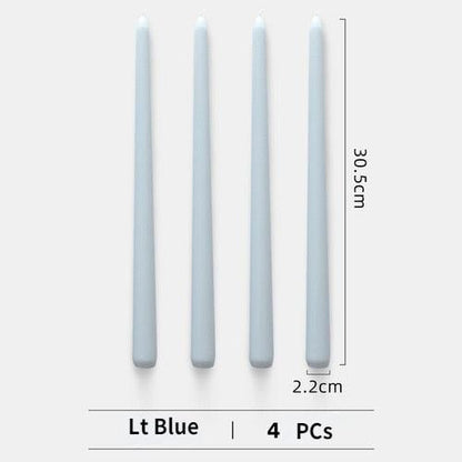 4pc Unscented 12" Candles Colored Long Stick Candle Smokeless Home Wedding Centerpiece Birthday Candle Tall Taper Candles Dripless Unscented Dinner Candle Paraffin Wax Candles