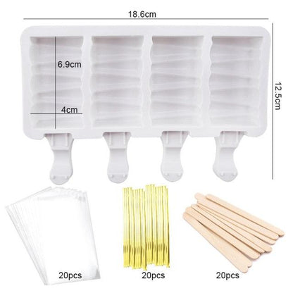 Silicone Mold Baking Pan Ice Cream Molds For Cake Popsicle Chocolate Pastry And Bakery Kitchen Tools Accessories 4 Cavities Homemade Cake Pop Mold Cake Pop Maker Ice Pop Mold