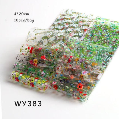 Holographic Nail Foil Transfer Set Sticker Decal Nail Art Foils Designer Marble Nail Decoration Sliders Wraps Manicure  Women Kids Girls Manicure Decoration Nail Art Supplies 3D Self-Adhesive Nail Decals Designer Nail Stickers for Acrylic Nails