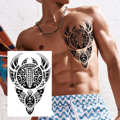Realistic Lion Temporary Tattoo Black Warrior Sticker Waterproof Luxury Tattoo For Men Women