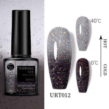 New 2022 Pink Blue Gel Nail Polish UV Color Changing Elegant Luxury Glossy Nail Design For Womens