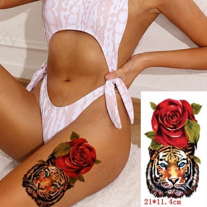 3D Butterfly Waterproof Temporary Tattoo Sticker Snake Flowers Elegant Small Popular Tattoo For Womens Mens