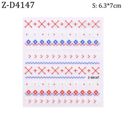 5D Sweater Nail Sticker Acrylic Engraved Winter Charm Designs Beauty Cloth Christmas Patterns Nails Art Decoration Tools  Nail Art Stickers Decor Tip Transfer Nail Decals Sticker For Pretty Girl Self-Adhesive Nail Decals Designer Nail Stickers