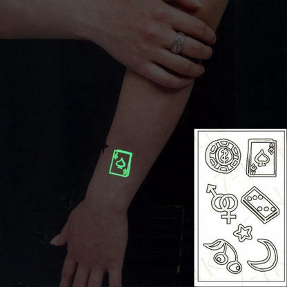 Fashion Luminous Sticker Tattoos Waterproof Temporary Different Luxury Tattoos For Womens Mens Kids