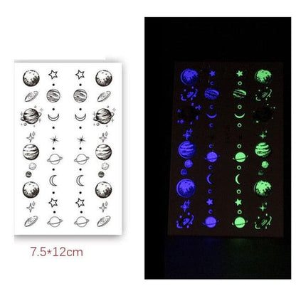 Fashion Luminous Sticker Tattoos Waterproof Temporary Different Luxury Tattoos For Womens Mens Kids