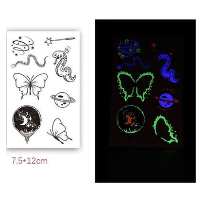 Fashion Luminous Sticker Tattoos Waterproof Temporary Different Luxury Tattoos For Womens Mens Kids