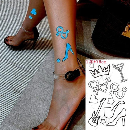 Fashion Luminous Sticker Tattoos Waterproof Temporary Different Luxury Tattoos For Womens Mens Kids