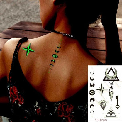 Fashion Luminous Sticker Tattoos Waterproof Temporary Different Luxury Tattoos For Womens Mens Kids