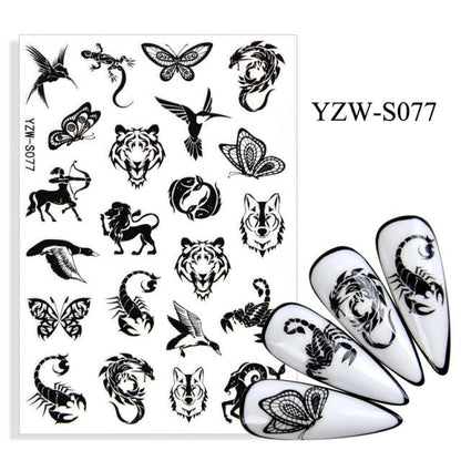 Water Decal Nail Art Decorations Nail Sticker Tattoo Full Cover Beauty Decals Manicure Supplies Accessories  Women Kids Girls Manicure Decoration Nail Art Supplies 3D Self-Adhesive Nail Decals Designer Nail Stickers for Acrylic Nails