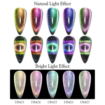 Popular Cat Eye Gel Nail Polish Magnetic Colorful UV Rainbow Gel Fashion Charming Effect Modern Design