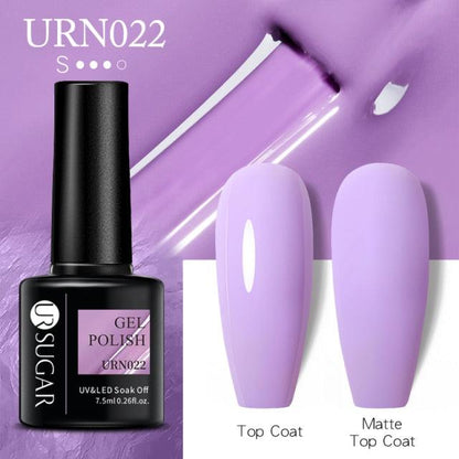 Matte Pink Blue Gel Nail Polish Semi Permanent LED Nail Art Design Elegant Warm Colors For Womens