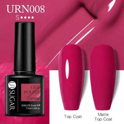 Matte Pink Blue Gel Nail Polish Semi Permanent LED Nail Art Design Elegant Warm Colors For Womens