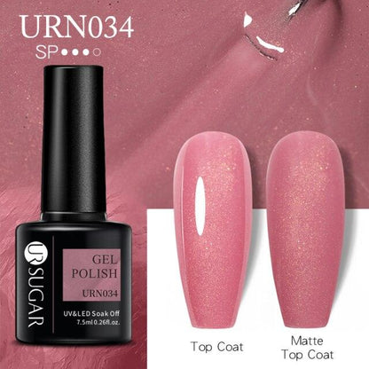 Matte Pink Blue Gel Nail Polish Semi Permanent LED Nail Art Design Elegant Warm Colors For Womens