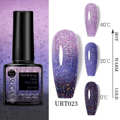 2022 NEW Purple Gel Nail Polish UV Color Changing Gel Nail Polish Stylish Three Layer Effect For Womens