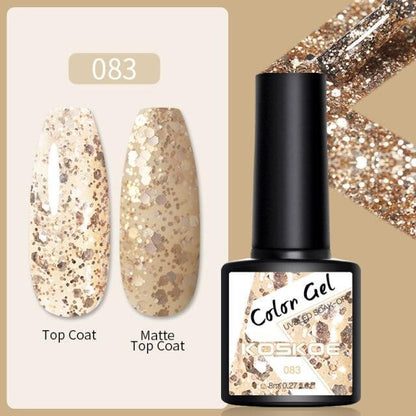 Womens Glossy Colorful 8ml Nail Gel Polish Permanent UV LED Summer Winter High Quality Fashion Design