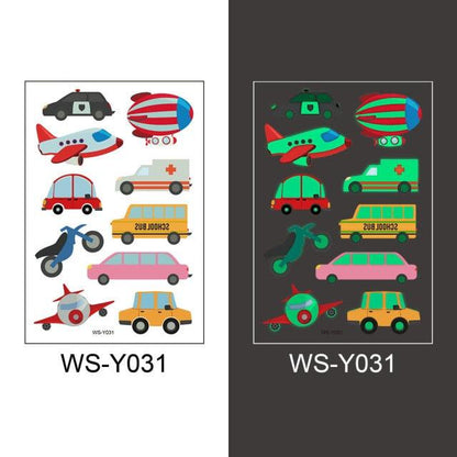 Luminous Tattoo Stickers Temporary Animal Tattoos Glow Paste on Face Arm Leg Fluorescent Waterproof Fake Tattoo For Kids Girls