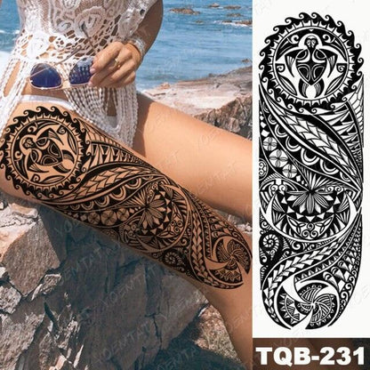 Full Women Man Realistic Waterproof Temporary Tattoo Tiger Stickers Luxury Big Design For Arm Thigh