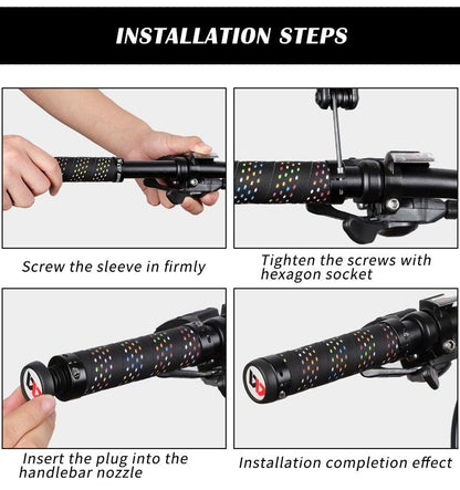Bicycle Handlebar Grips Cycling Bicycle Accessories Non-Slip Bicycle Handlebar Grips Bike Handle Ergonomic Shockproof Bicycle Handle Grip With Adjustable Aluminum Lock For Mountain Bike