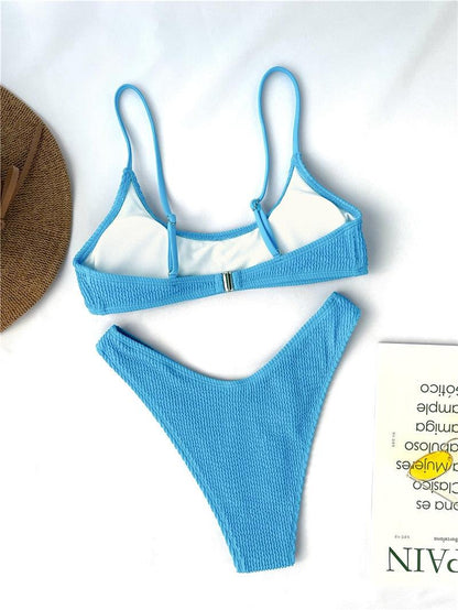 Women One-Shoulder Bikini Swimsuit Women Push Up Swimwear Women's Bathing Suit Comfortable Bikini Ribbed Two Piece Swimsuit Bikini Set Summer Bathing Suit Beach Wear Swimming Suit