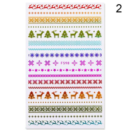3D Nail Stickers Decals Snowflakes Elk Bear Christmas Xmas Transfer Stickers Nail Art Self-Adhesive Decals Decoration  Nail Art Stickers Decals Christmas Snowflake Bronzing Christmas Slider Nail Art 3D Decals Decoration