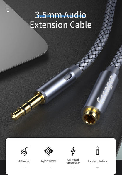 Audio Extension 3.5 mm Aux Cable Jack For Headphone Extender Cord