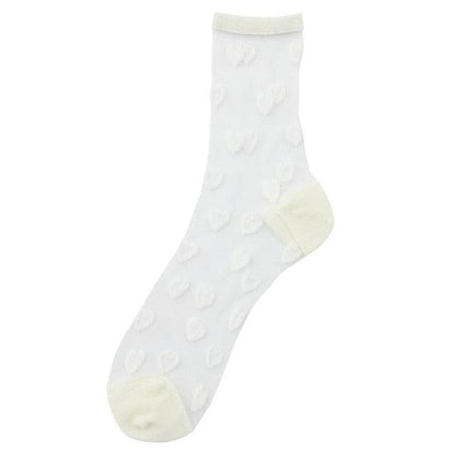 Women Socks New Fashion Long Transparent Cute Heart Thin Socks Female Summer Casual Sweet Funny Socks Stylish Ankle Socks For Women