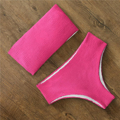 Bikini Swimwear Swimsuit Women Floral Print High Waist Bikini Set Back Cross Bathing Suit Female Beach Wear Women's Bikini Swimsuits Strapless Two Pieces Bathing Suits